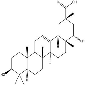 Abrusgenic acid, Triptotriterpenic acid A, Maytenfolic acid, 3β,22α-Dihydroxyolean-12-en-29-oic acid, CAS No. 84108-17-8, YCP2416