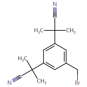 3,5-bis(2-cyanoprop-2-yl)benzyl bromide, Anastrozole EP Impurity C, CAS No. 120511-84-4, YIMCP-046