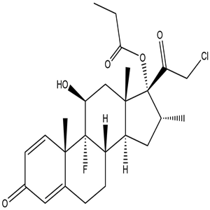 21-Chlor-dexamethason-17-propionat, Clobetasol propionate EP Impurity C, CAS No. 25122-52-5, YIMCP-037