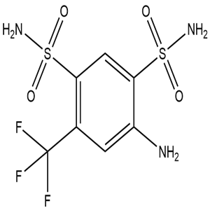 4-Amino-6-(trifluoromethyl)benzene-1,3-disulfonamide, CAS No. 654-62-6, YCP2719