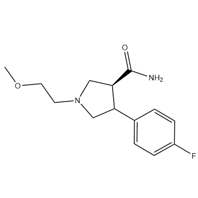 (3S)-4-(4-fluorophenyl)-1-(2-methoxyethyl)pyrrolidine-3-carboxamide