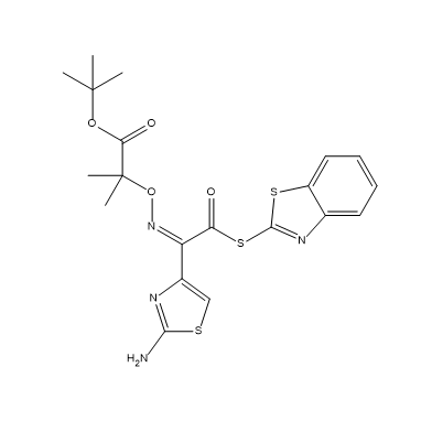 2-Mercaptobenzothiazolyl-(Z)-(2-aminothiazol-4-yl)-2-(tert-butoxycarbonyl) isopropoxyiminoacetate (TAEM), CAS No. 89604-92-2