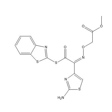 Methyl ((((1Z)-1-(2-amino-1,3-thiazol-4-yl)-2-(1,3-benzothiazol-2-ylsulfanyl)-2-oxoethylidene)amino)oxy)acetate (MICA ESTER), CAS No. 246035-38-1